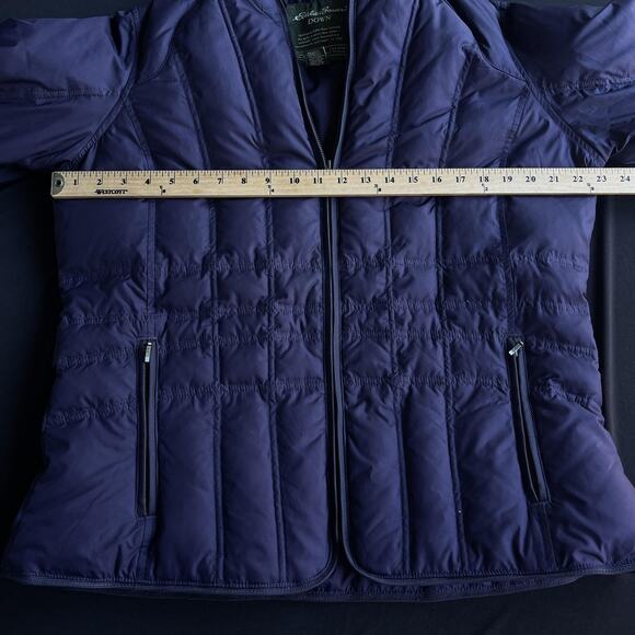 Eddie Bauer Jacket Womens Medium Purple Down Quilted Puffer Full Zip Winter Coat - Picture 8 of 9